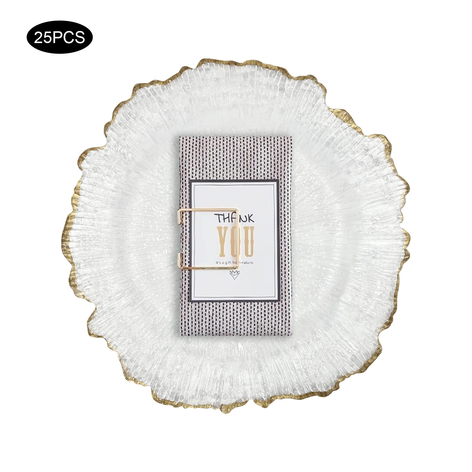 NEW 25 Pieces Clear Charger Plates, Table Charger Plates, Dinner Charger Plate for Banquets, Weddings, Bridal Showers