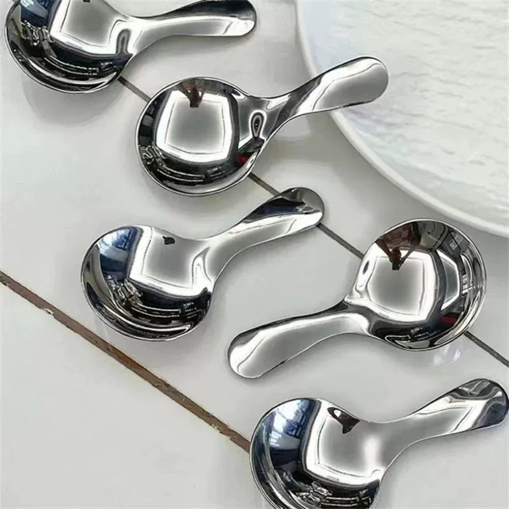 1 Set of mini outdoor portable spoon and fork tableware, cooking utensils, household dining spoons, dessert spoons, fruit forks