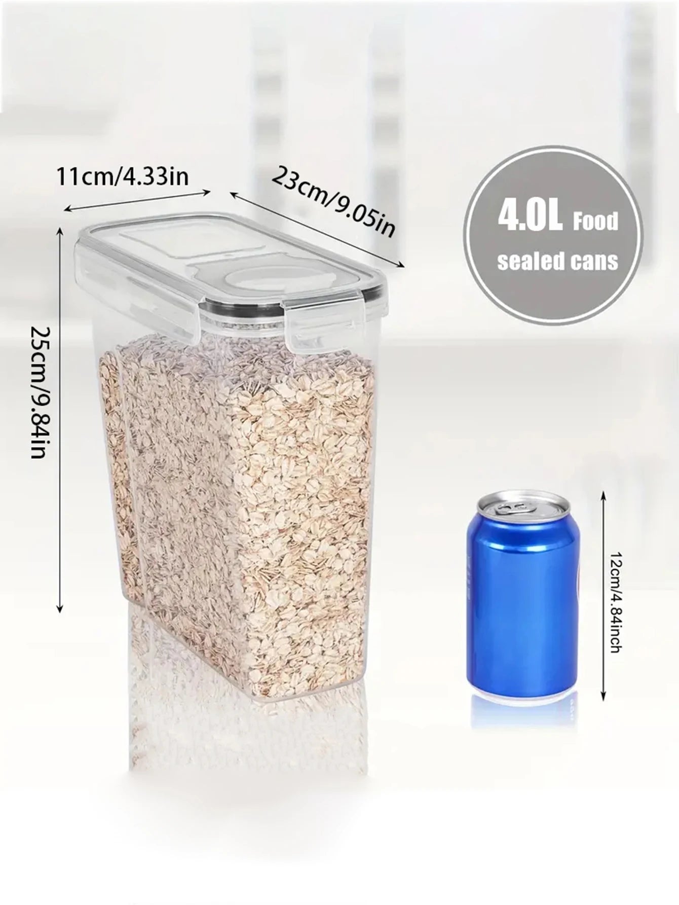 4pcs4l  Large Food Storage Containers With Lids, Airtight Food Storage Containers For Kitchen Pantry Organization And Storage