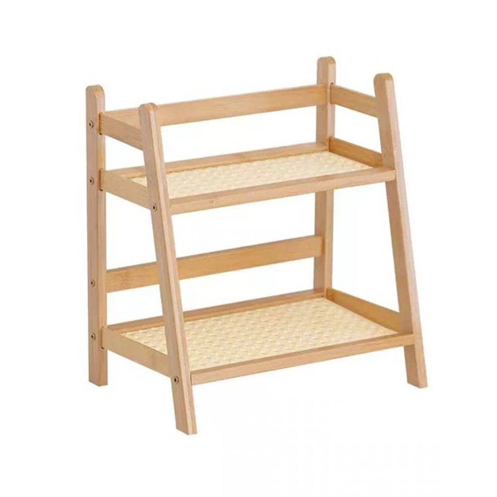 40cm Double Layer Desktop Organizer Shelf for Office Kitchen Cup Holder Storage Holders Rack 2 Tiers Space Saving Wooden Shelfs