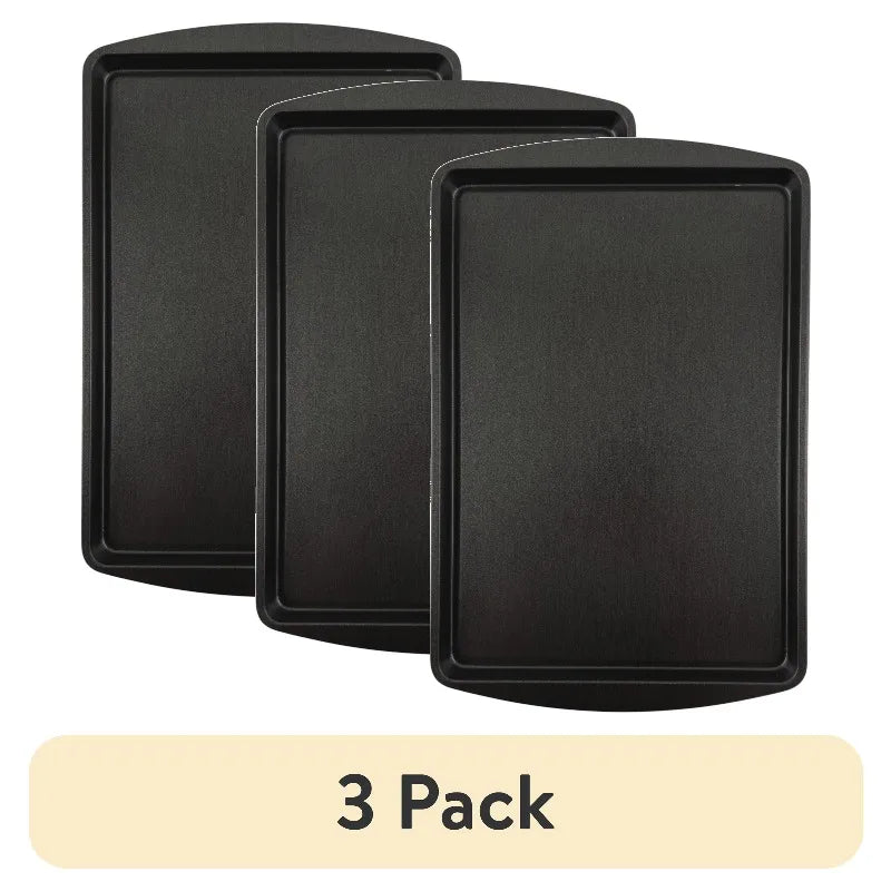 (3 pack) Non-Stick Small Cookie Sheet Bakeware Pan