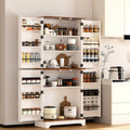 75" Tall Farmhouse Kitchen Pantry Cabinet, Rustic Wood Cupboard with Adjustable Shelves & Barn Style Door Shelves,, Customized
