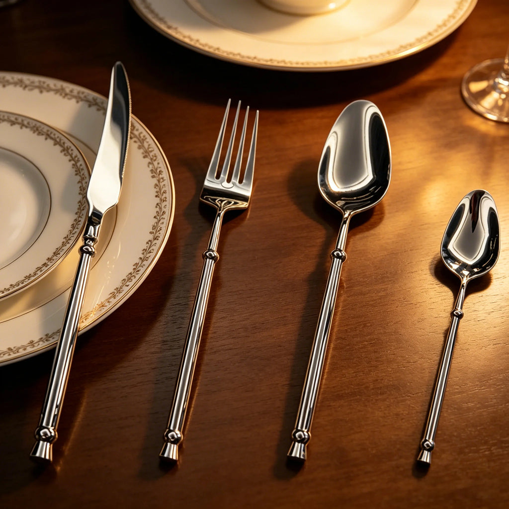 Mirror Silver 304 Stainless Steel Flatware, Retro Twisted Handle Cutlery Set, Luxury Tableware For Wedding Hotel Home Dinner