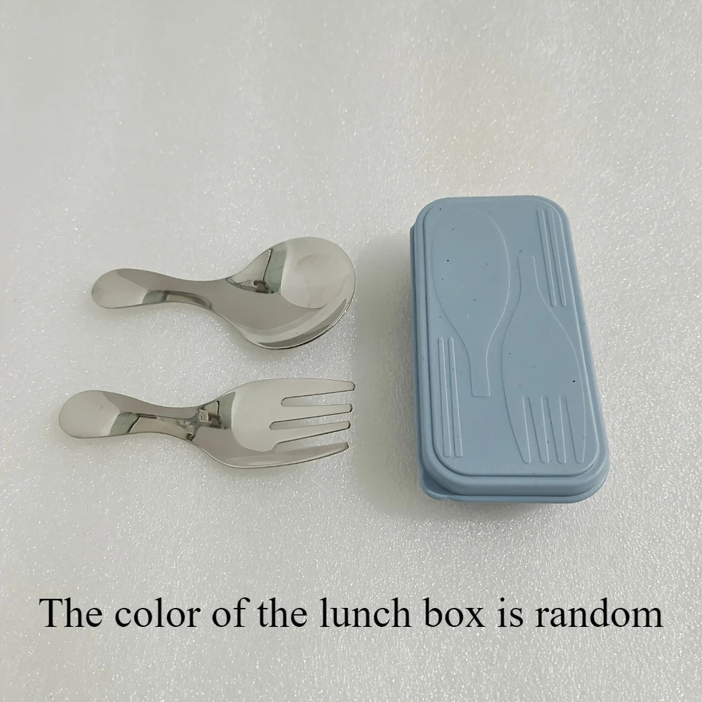 1 Set of mini outdoor portable spoon and fork tableware, cooking utensils, household dining spoons, dessert spoons, fruit forks