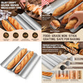 Baguette Bread Pan, Premium Nonstick Perforated Baguette Pan for French Bread Baking, 4 Loaves Baguette Baking Tray for Sourdou