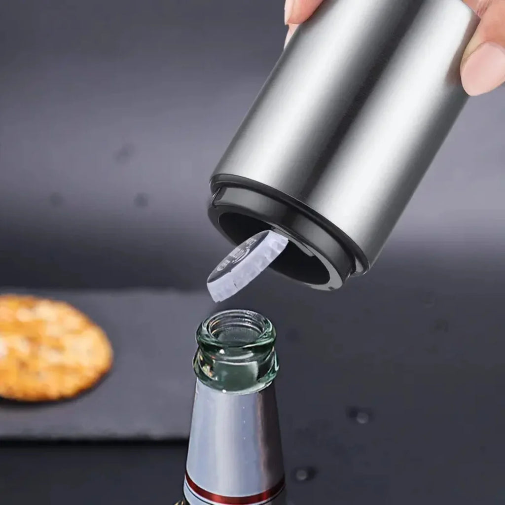 Automatic Beer Bottle Opener,Magnetic Stainless Steel Beverage Bottles Wine Openers Jar Opener Kitchen Gadgets Bar Supplies