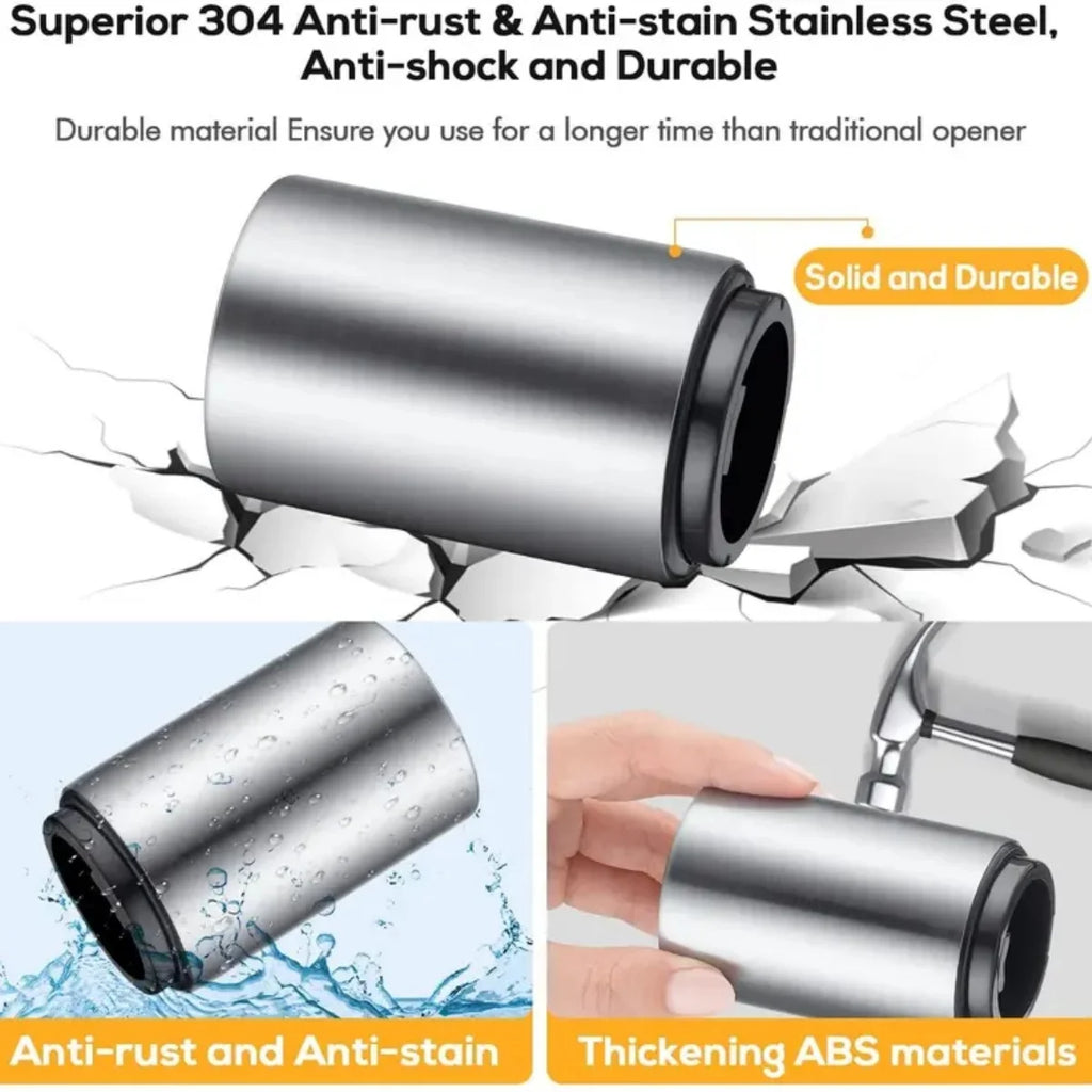 Automatic Beer Bottle Opener,Magnetic Stainless Steel Beverage Bottles Wine Openers Jar Opener Kitchen Gadgets Bar Supplies