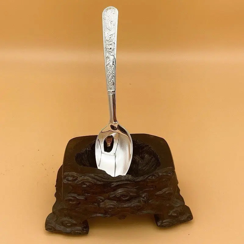 2026 new S999 pure silver 99.9% spoon, edible silver household tableware, solid soup spoon handmade, home gift giving