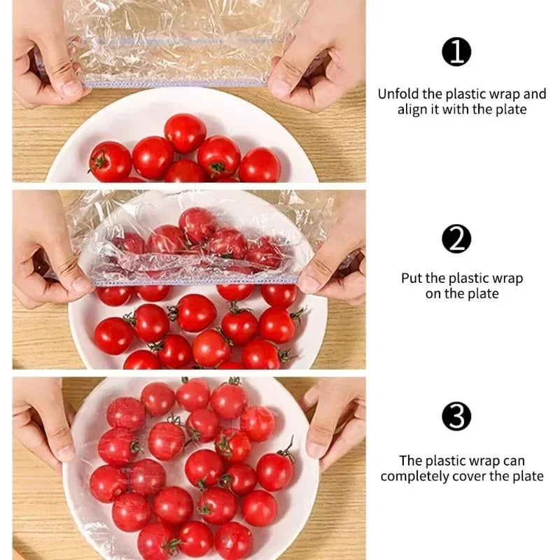 Disposable Food Cover Colorful Elastic Wrap Food Covers Plastic Fresh-keeping Lid Plate Kitchen Nylon Packaging Bags Storage Bag