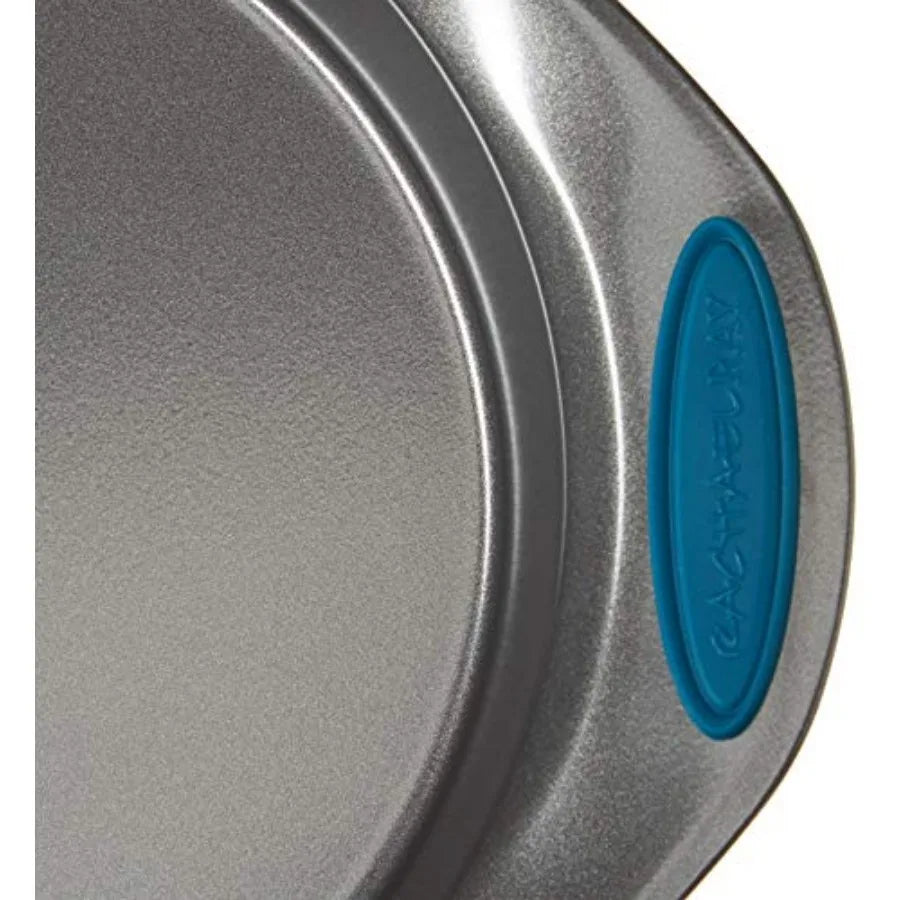 47021 Nonstick Bakeware Set with Grips includes Nonstick Baking Pans Baking Sheet and Nonstick Bread Pan - 5 Piece Gray with Ma
