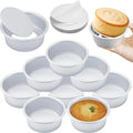 4 Inch Round Cake Pan Set of 8, Nonstick Aluminum Baking Pans with 100 Parchment Sheets, Removable Bottom for Mini Cheesecakes, Desserts, Pizzas & Quiches