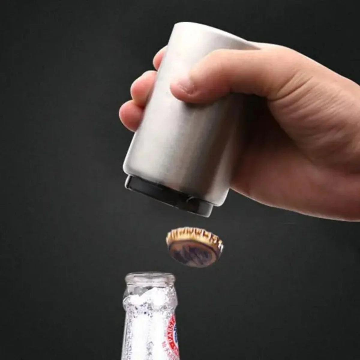 Automatic Beer Bottle Opener,Magnetic Stainless Steel Beverage Bottles Wine Openers Jar Opener Kitchen Gadgets Bar Supplies