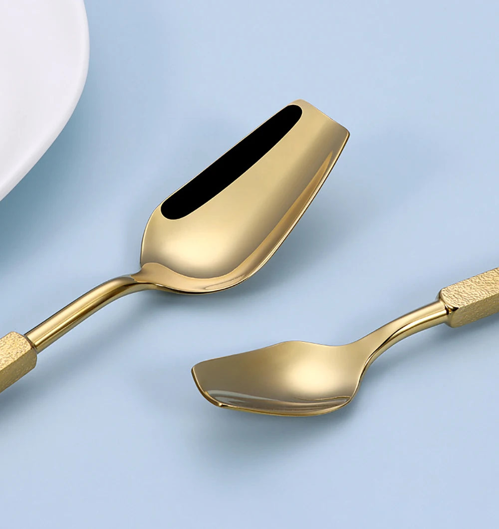 4/6/12/16/24Pcs Sliver Tableware Stainless Steel 304 Cutlery Set Western Cube Handle Dinner Set Mirror Gold Knife Fork Spoon