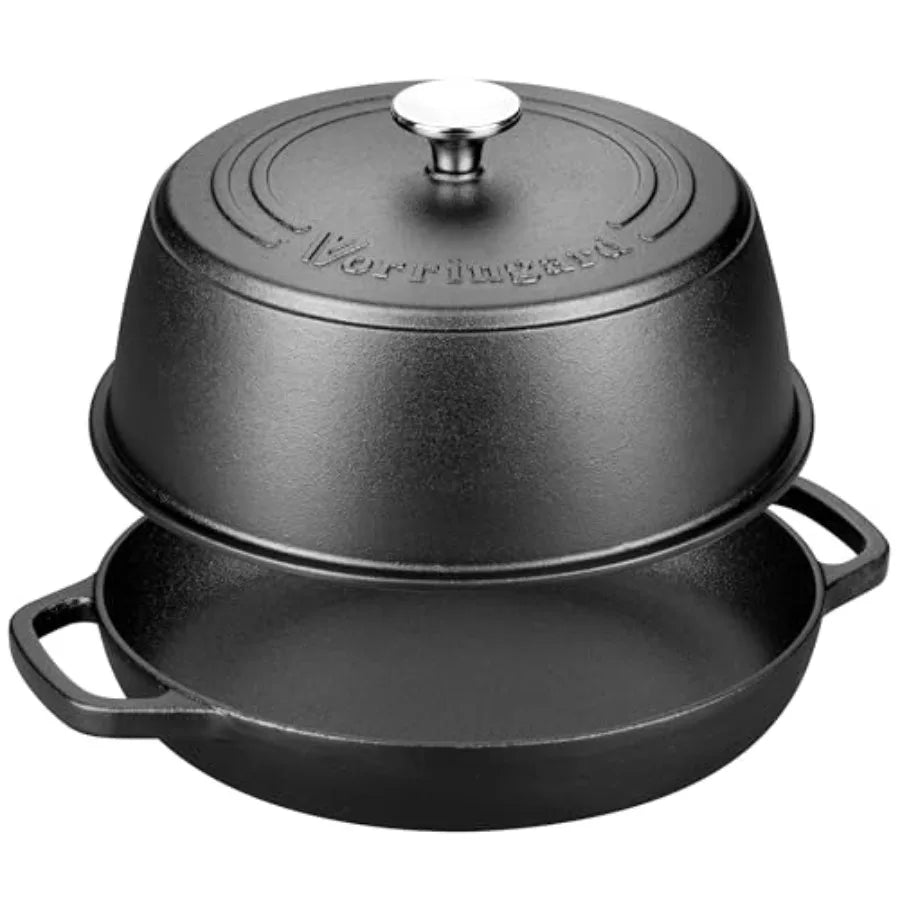 Cast Iron Dutch Oven Pot with Lid for Bread Baking - include Sourdough Bread Baking Supplies like Banneton Bread Proofing Baske