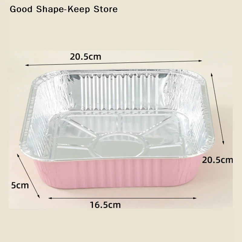 10Set Loaf Pans With Lids And Spoons Heat-Resistant Cake Pans Non-Stick Square Aluminum Foil Baking Pan Bread Container