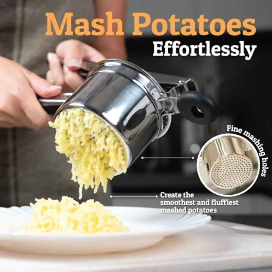 PriorityChef Large 15oz Potato Ricer, Heavy Duty Stainless Steel Potato Masher and Ricer Kitchen Tool, Press and Mash Kitchen G