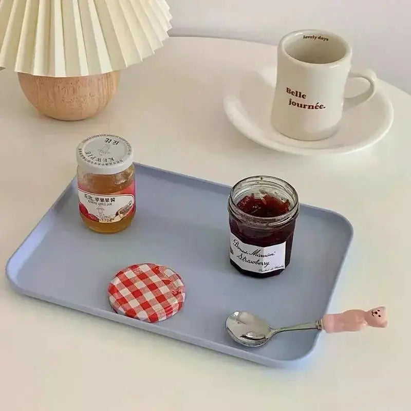 Square Dessert Fruit Plate Wheat Straw Pad Salad Tray Breakfast Trays Desktop Storage Sundries Organizer Rectangle Food Plate트레이
