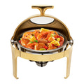 Round Chafing Dish Buffet Set,Roll Top Stainless Steel Buffet Warmer, Chafing Dishes for Buffet, Food Warmers for Parties,Cateri
