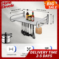 2 Tier Adjustable Microwave Stand Kitchen Storage Rack Toaster Utensils Spices Organizer Living Room Bathroom Office Space