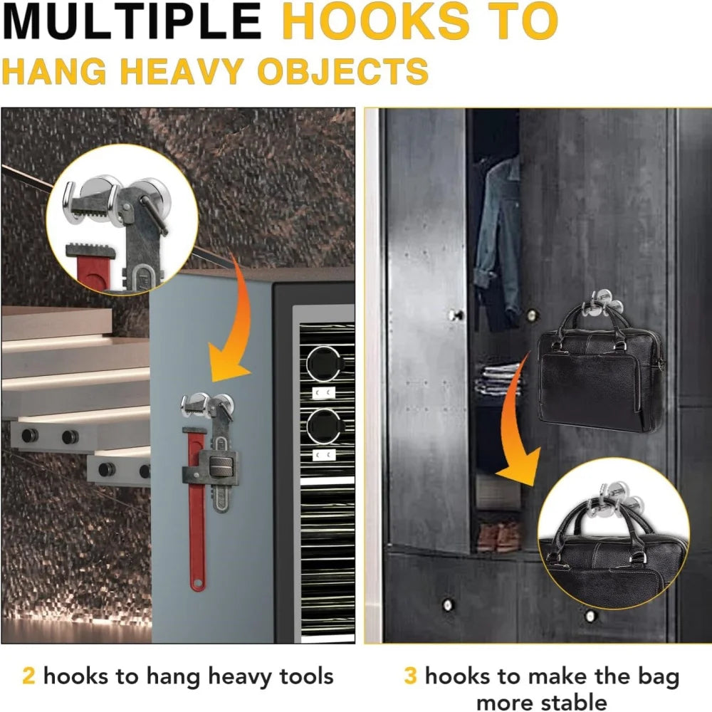 150 LB Heavy Duty Strong Magnet Hooks Strong Rare Earth Neodymium Hanging Magnet Hook Magnetic Hanger Magnetic Storage Holder