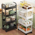 Convenient Snack Storage Rack Large Capacity Removable Mobile Trolley Storage Rack Home Organize Plastic