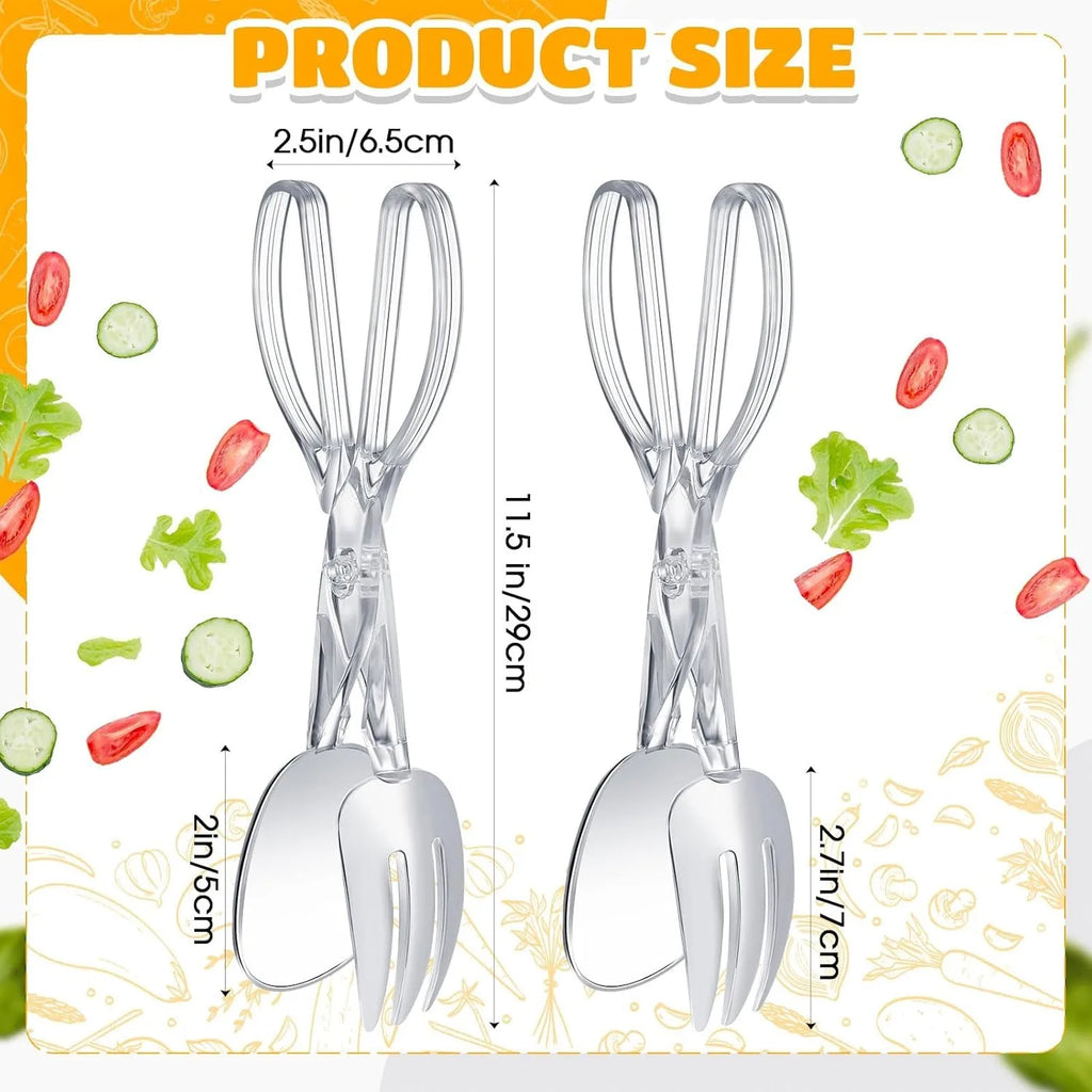 1pcs Plastic Salad Scissor Tongs,Clear Utensils for Chef Cooking with Detachable Design,Clear Utensils for Chef Cooking,Reusable Food Tongs for Chefs Cookings,Kitchen,Buffet and Party