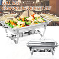 1/2Psc Stainless Steel Chafing Dish Set Full-Size Rectangular Buffet Food Warmer for Catering Weddings Events