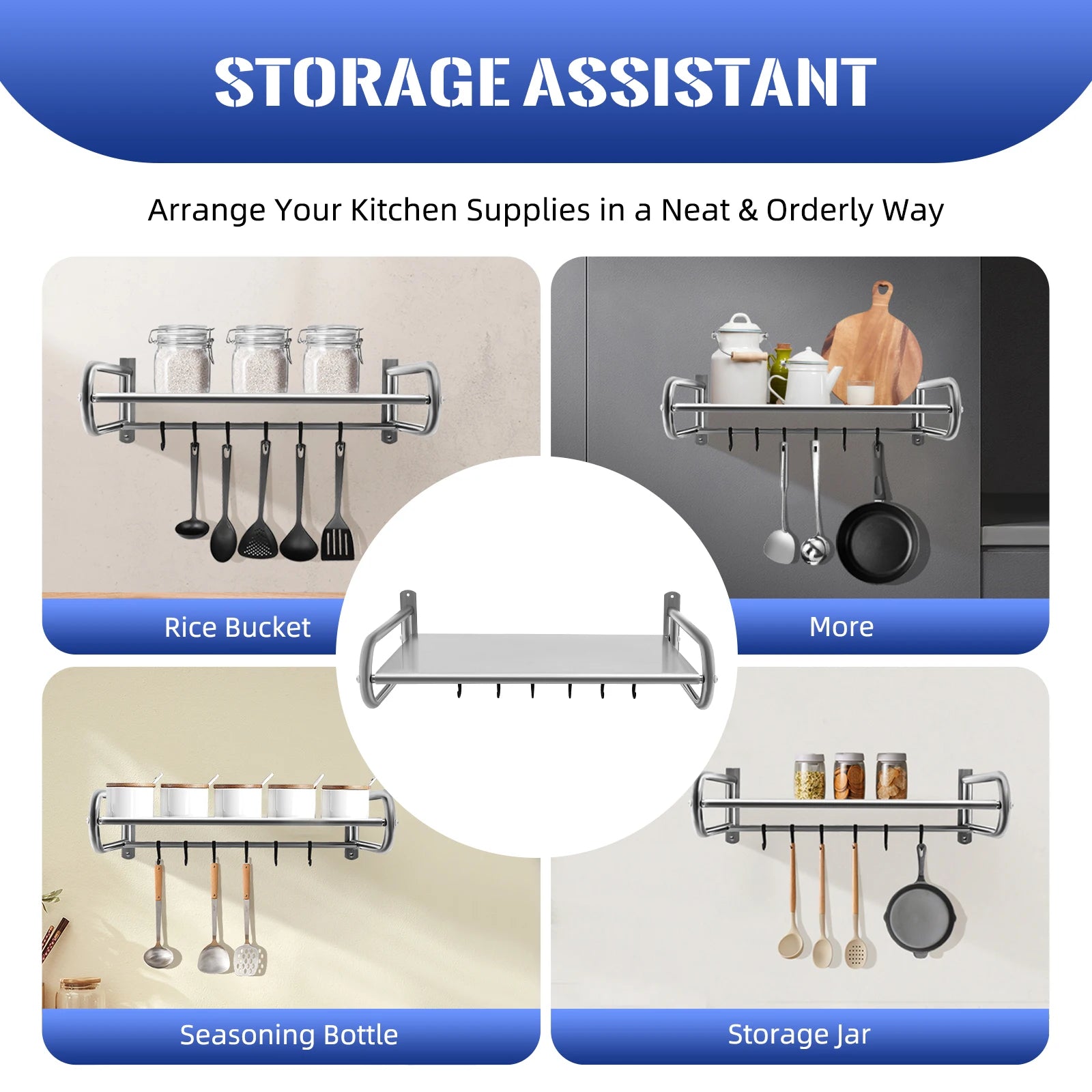 2 Tier Adjustable Microwave Stand Kitchen Storage Rack Toaster Utensils Spices Organizer Living Room Bathroom Office Space