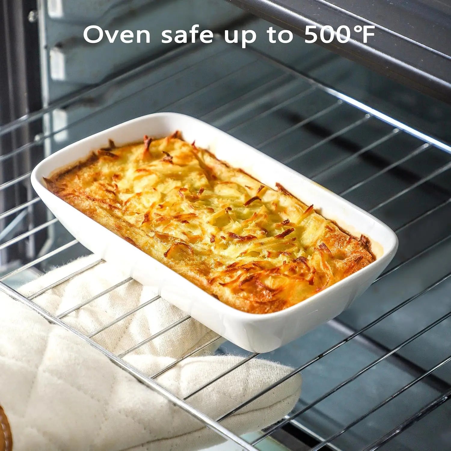 Ceramic Small Baking Dish 4 Pack, 7x4.3 Inch Rectangle Ramekin for Oven Microwave Air Fryer