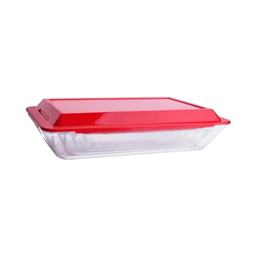 Set of 8 PCS Nesting Tempered Glass Bakeware Set, 4x Glass Baking Dishes and 4x BPA Free Lids. Oven, Refrigerator and Dishwashe