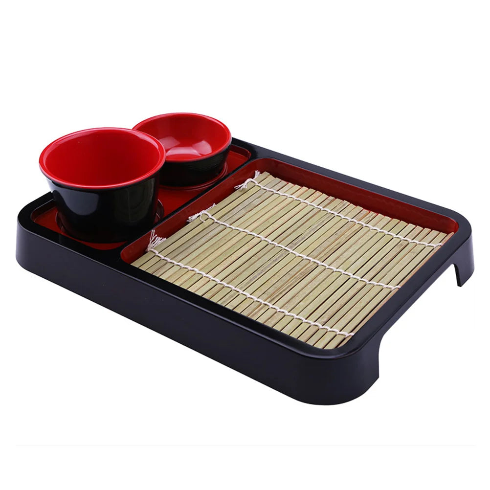 Japanese Style Cold Noodle Dish with Bamboo Mat High Grade Soba Noodles Plate for Serving and Decoration