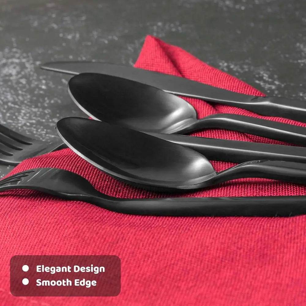 20-Piece Matte Satin Stainless Steel Silverware Set, Service for 4, Dishwasher Safe