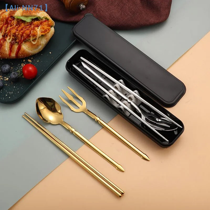 Stainless Steel Cutlery Sets Western Chopsticks Forks And Spoons Hotel Dinner Table Service French Wedding Decoration【NN71】