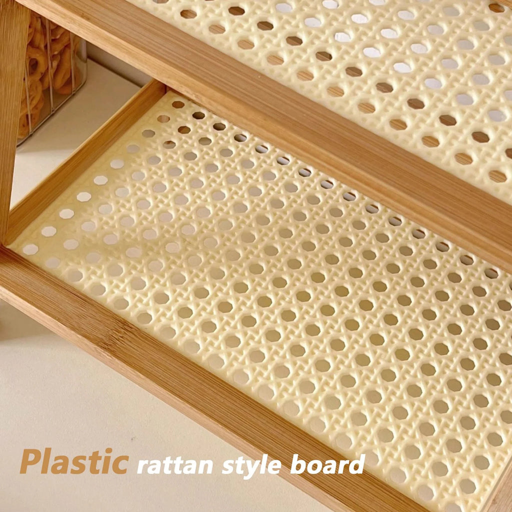40cm Double Layer Desktop Organizer Shelf for Office Kitchen Cup Holder Storage Holders Rack 2 Tiers Space Saving Wooden Shelfs