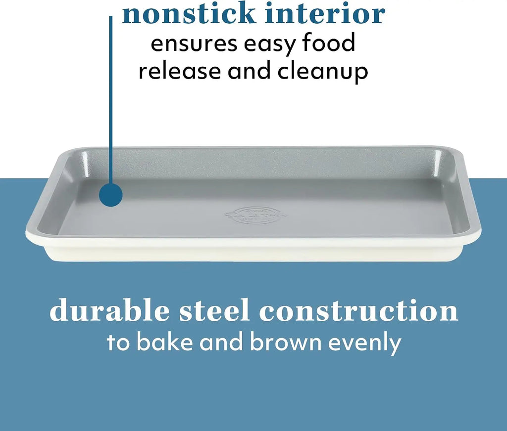 13x9 Inch Nonstick Cookie Sheet, PFOA PFAS PTFE Free Carbon Steel Baking Pan, Easy Clean Bakeware for Cookies, Cakes, and Brownies