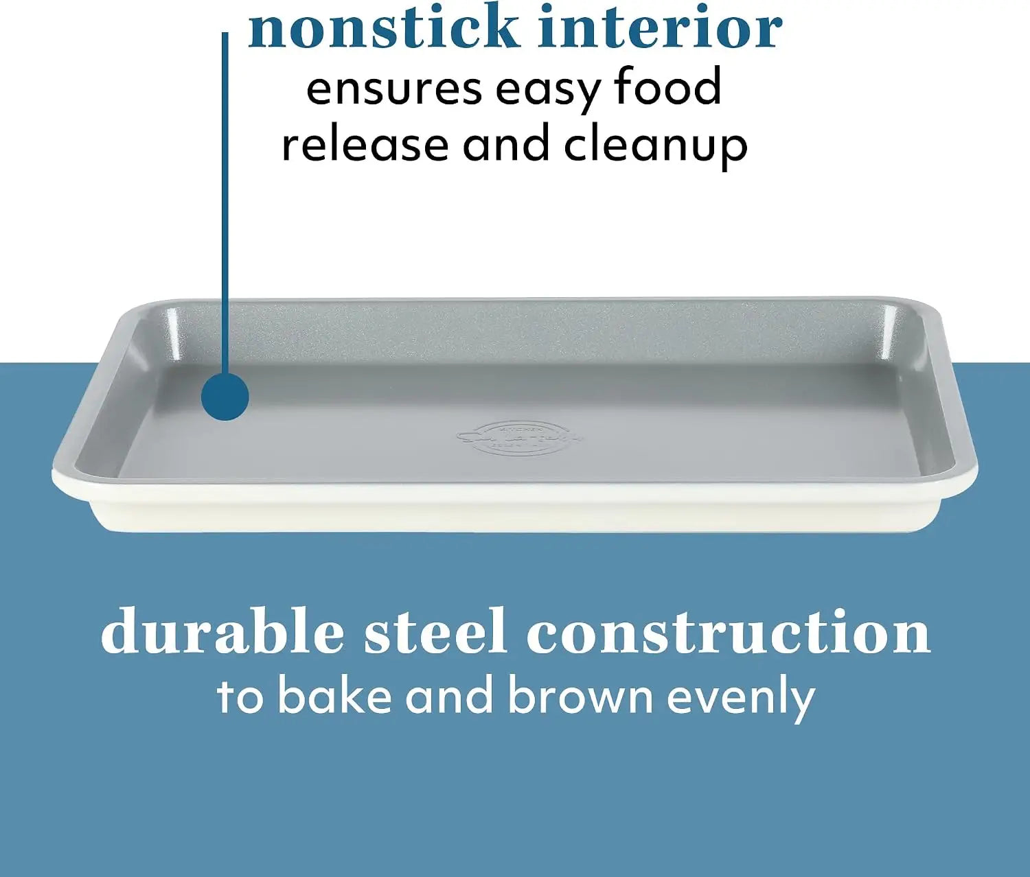 13x9 Inch Nonstick Cookie Sheet, PFOA PFAS PTFE Free Carbon Steel Baking Pan, Easy Clean Bakeware for Cookies, Cakes, and Brownies