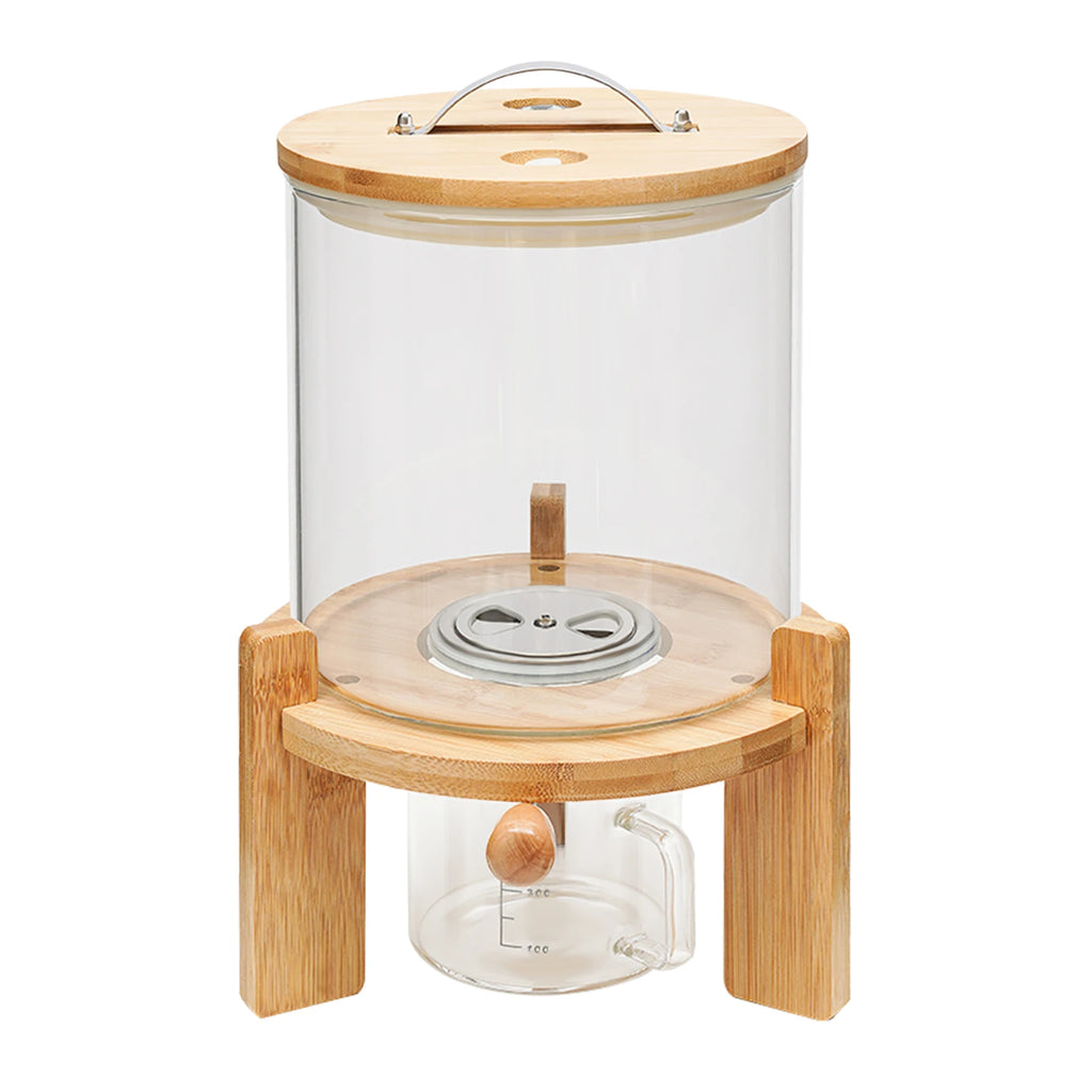 NEW 5L Rice Dispenser Grain Container Cereal Storage Dry Food Glass Bottle w/ Valve For Pantry Organization And Storage Glass