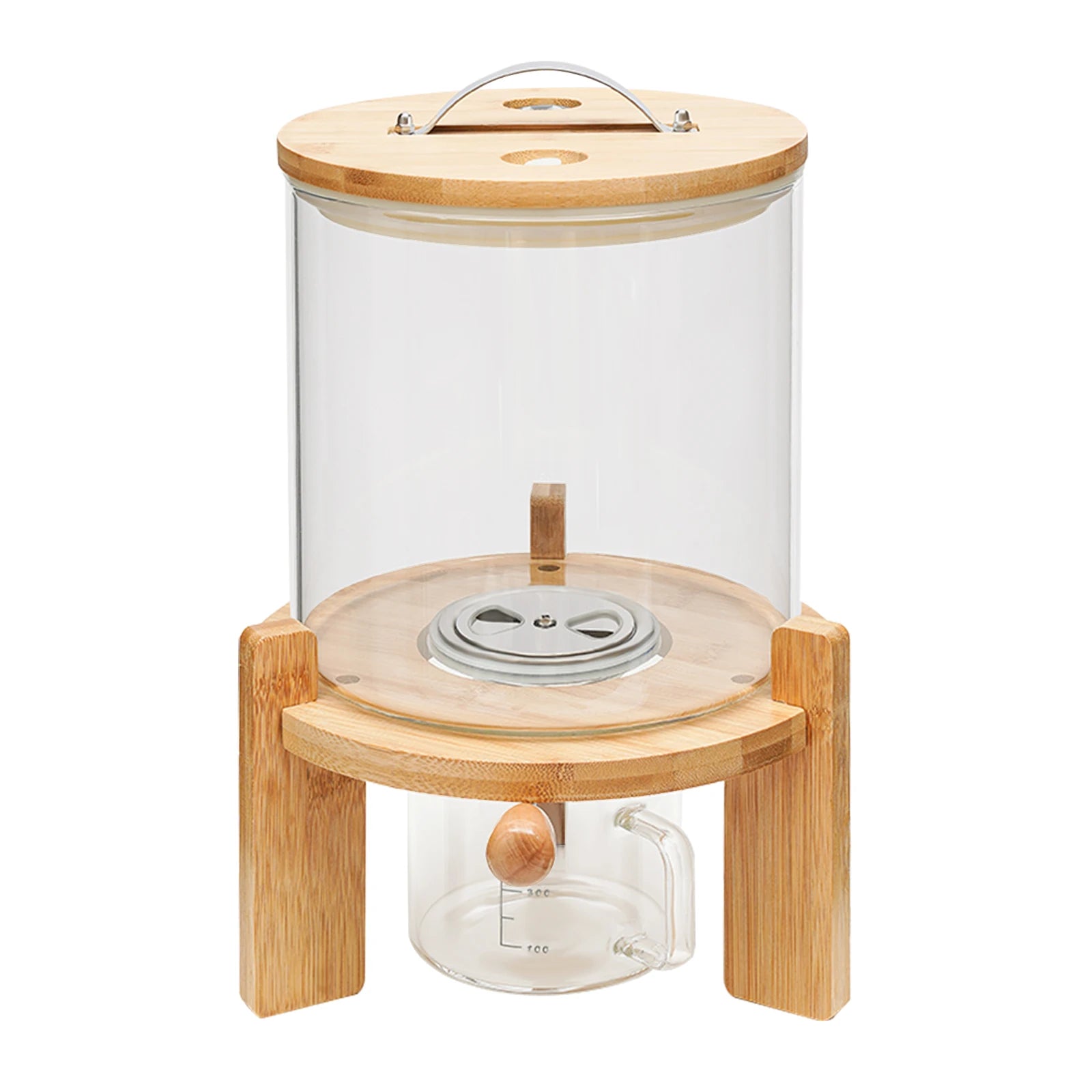 NEW 5L Rice Dispenser Grain Container Cereal Storage Dry Food Glass Bottle w/ Valve For Pantry Organization And Storage Glass