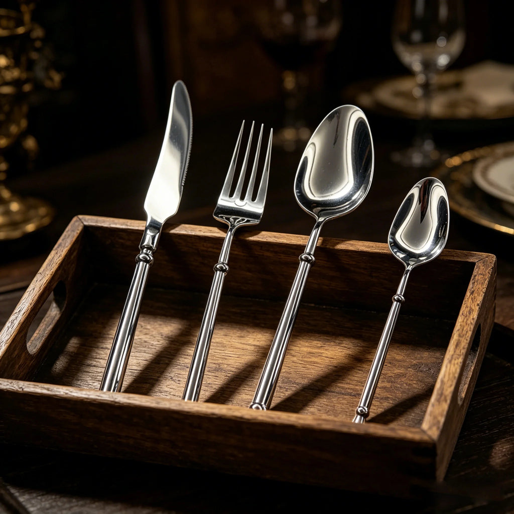 Mirror Silver 304 Stainless Steel Flatware, Retro Twisted Handle Cutlery Set, Luxury Tableware For Wedding Hotel Home Dinner