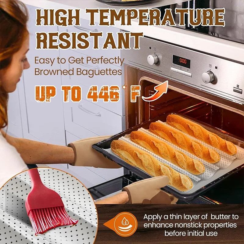 2/4 Grooves Baguette Not Stick Baking Tray Waves Bakeware Baguette Mold French Bread Toast Baking Tool