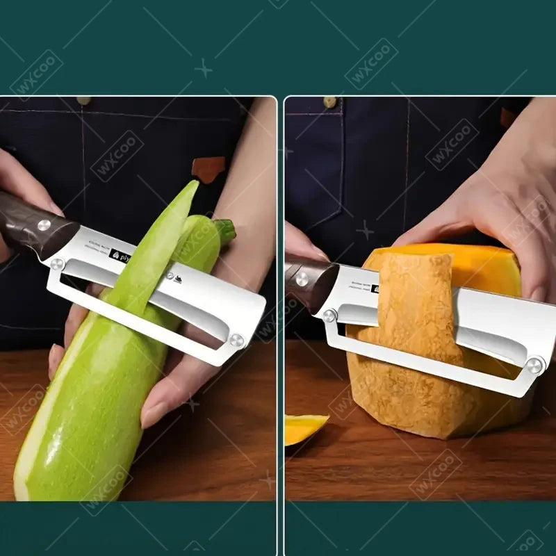 Stainless Steel Fruit Peeler Wooden Handle Paring Knife Planer Sugarcane Household Thick Fruits Vegetables Scraping Tools